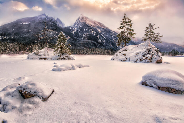 Winterzauber am Hintersee in der Ramsau Berchtesgadener Alpen